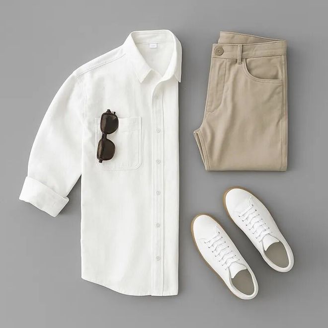 衬衫+休闲裤”穿搭更合适成熟不失气质AG旗舰厅中国区男人过了40岁“长袖(图1)