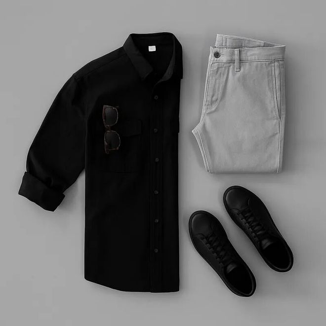 衬衫+休闲裤”穿搭更合适成熟不失气质AG旗舰厅中国区男人过了40岁“长袖(图3)